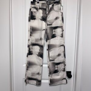 Simons black and white wide leg high rise  size 27 jeans